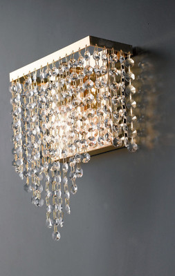 Classic Gold Wall Light with Transparent Crystals 2 Lights LGT Paris ap2