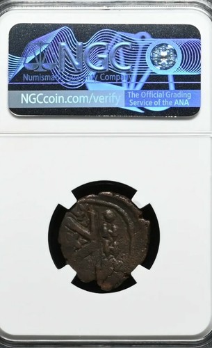 Maurice Tiberius. AD 582-602. Æ Half K Follis, Byzantine Empire. NGC Certified - Picture 2 of 2