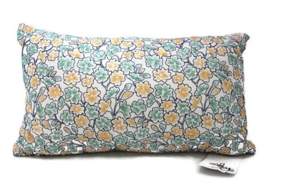 Sky Gardenia Blue Oblong Embroidery Flowers Decorative Pillow