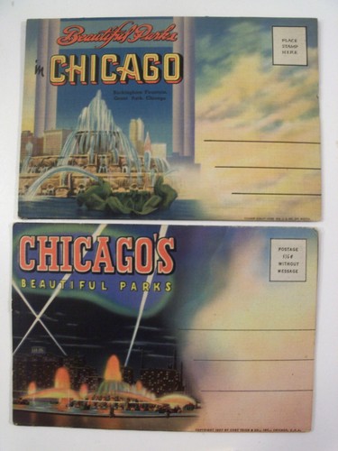 ILLINOIS IL LINEN & CHROME SOUVENIR POSTCARD FOLDERS! UNPOSTED 12 LOT 1940+ #091 - Picture 8 of 10