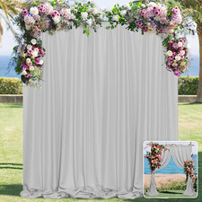 Light Grey Backdrop Curtains for Parties, Weddings, Stage - 5Ft X 10Ft, 2 Panels