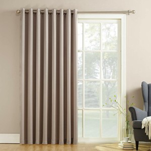 Details About Sun Zero Barrow Extra Wide Energy Efficient Sliding Patio Door Curtain Panel Wit