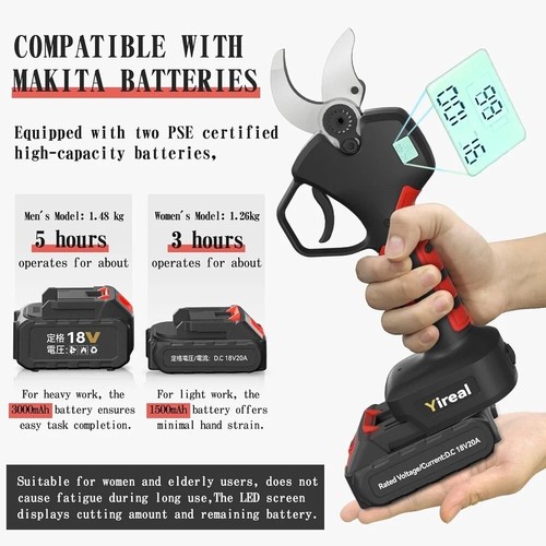Electric pruning shears, Pruning shears, cordless rechargeable pruning shears, - Picture 2 of 7