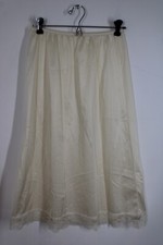 Vtg Sliperfection M 27-29 Waist Ivory Non Cling Midi Half Slip Lace Skirt 8134