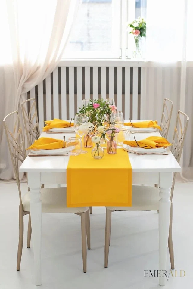 50 Piece Yellow Mustard Napkins Handcrafted Family Event Table Decor Napkins - Image 4 of 4
