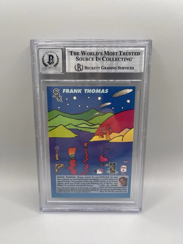 Frank Thomas Signed 1997 Topps Gallery  Peter Max #6 Card Beckett 10 Auto L1 - Image 2 of 2
