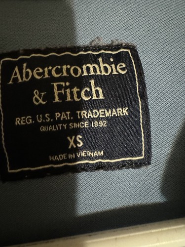 Original Abercrombie And Fitch Large Moose Logo Grey/Navy XS Athletic Polo - Picture 3 of 6
