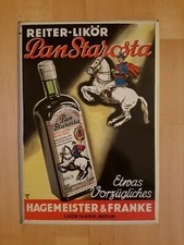 Rarit&auml;t - Original Blechschild Reiter-Lik&ouml;r Pan Starosta ca. 1950 ISTO
