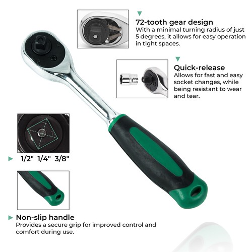 151pcs Socket and Drive Tool Set 1/2" 1/4" 3/8" Mechanics Tools Kit Sockets Set - Bild 3 von 7