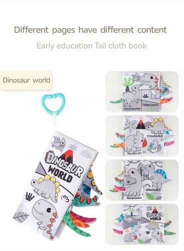 4pcs Baby Cloth Sensory Black + White High Contrast Books Crinkle Jungly Tails - Picture 5 of 9