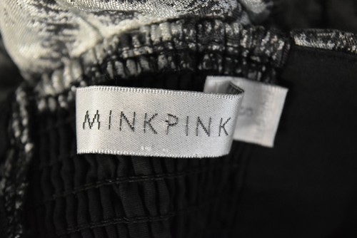 Minkpink Womens Dress Size S Gray Silver Printed Sheath Strapless Above Knee - Picture 4 of 5