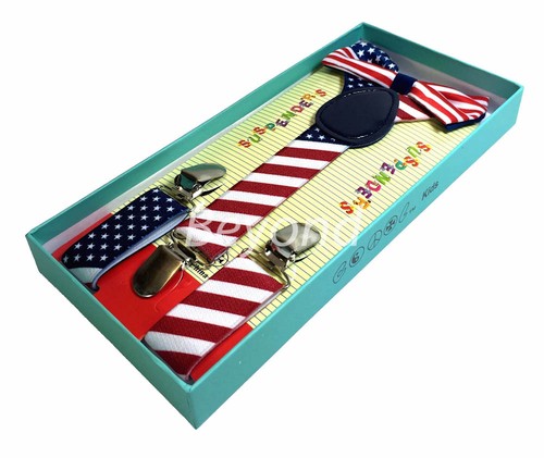 New Matching Clip-on Suspender + Bowtie for Kids Toddler Boys Girls w/ Gift Box - 第 38/75 張圖片