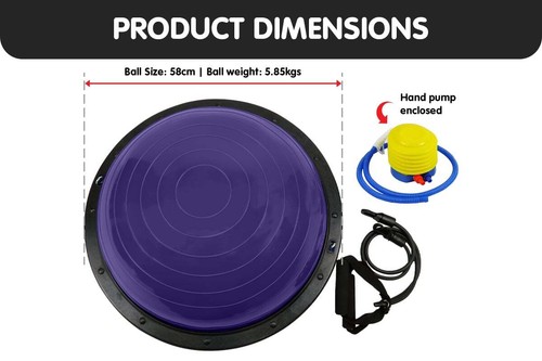Powertrain Fitness Yoga Ball Home Gym Workout Balance Trainer Purple - Picture 6 of 11