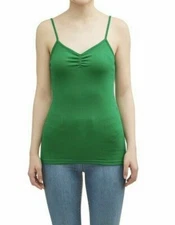 No Boundaries Women's Juniors Rib Cami XL (15-17) Exotic Green Cinched Front