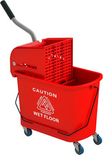 Compact Mop Bucket with Wringer on Wheels for Floor Cleaning, 21 Quart, Separate