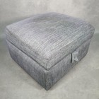 Grey Fabric Storage Ottoman Footstool on Castors Lift Top Seat Box Bench Pouffe