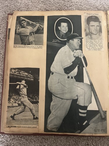 1940’s Baseball Scrapbook All Original Ted Williams Jackie Robinson + More 36 Pg - 第 22/24 張圖片