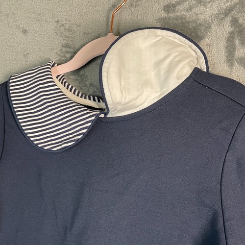 Bailey & Boys Dress Girls Size 12 Navy Blue Nautical Sailor Wide Collar Zip - Picture 10 of 23