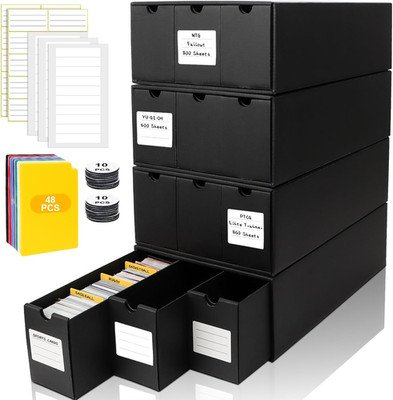 Trading Card Storage Box, Includes 12-600 CT Boxes & 48 Card Dividers, 12000+ Tr