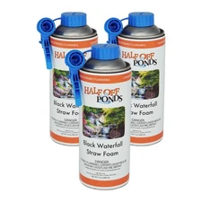 3 Pack Waterfall Foam Sealant Black Spray for Ponds & Rock Gaps 16oz Each