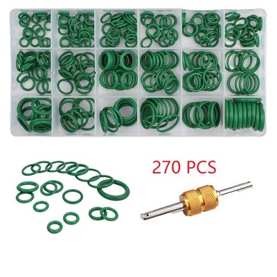 270x Metric Rubber O-Ring Washer Assortment Kit Gasket Automotive Seal Set Green