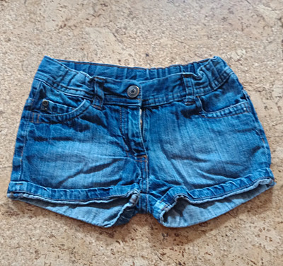 Mädchen Jeans-Shorts Hotpants Denim blau Gr. 128 5-Pocket mit Taschen