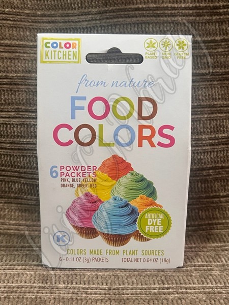 Paquete de 5 colorantes alimentarios vibrantes - a base de plantas, tinte•colores sin gluten