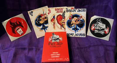 Trash & Burn Playing Cards RED Deck - Howlin' Jacks - NEW w/2 Stickers & More! 