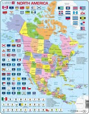 North America Map 70 Piece Tray Jigsaw Puzzle Larsen New