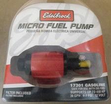 Edelbrock 17301 Micro Universal Electric Fuel Pump 38gph 4-7 Psi Redblack