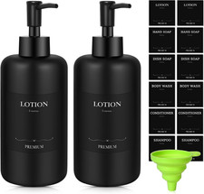 Black Soap Dispenser Set, Liquid Dish Soap Dispenser for Kitchen with Waterproof