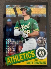 2020 Topps Silver Pack Matt Chapman 1985 Chrome Black Mojo Refractor serial /199
