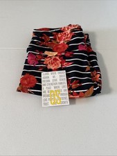 OS One Size Lularoe Leggings Gorgeous Multicolor Floral Stripes NWOT New