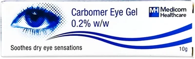 MEDICOM HEALTHCARE Medicom Carbomer 0.2% w/w 10g Eye Gel – Soothing Dry Eye Relief Gel - GSL