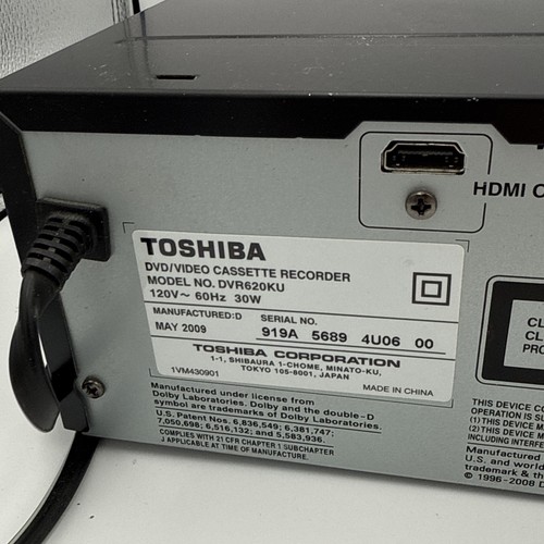 Toshiba DVR620 HDMI DVD Recorder VCR Combo Player VCR NOT Working - 第 7/8 張圖片