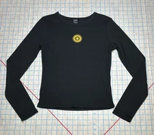 Justify Embroidered Sun Celestial Top T-Shirt Women’s Baby Tee Crew Neck Large