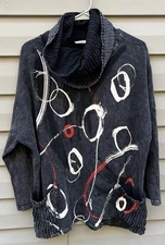 Jess & Jane XL Large Boho Artsy Lagenlook 90’s Pocket Tunic Top Retro Boho