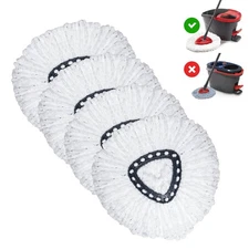 Spin Mop Replacement Heads – 4-Pack Spin Mop Refill Compatible with O-Ceda