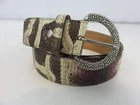Silvano Biagini Genuine Python Leather Belt Snake Snakeskin Studded Buckle Sz S