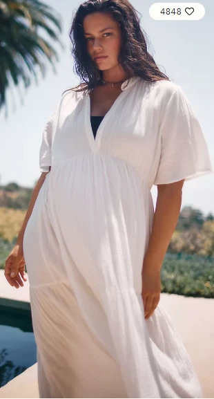 gorgeous maternity maxi dresses Denim Floral Maternity Maxi Dress with Tie Front