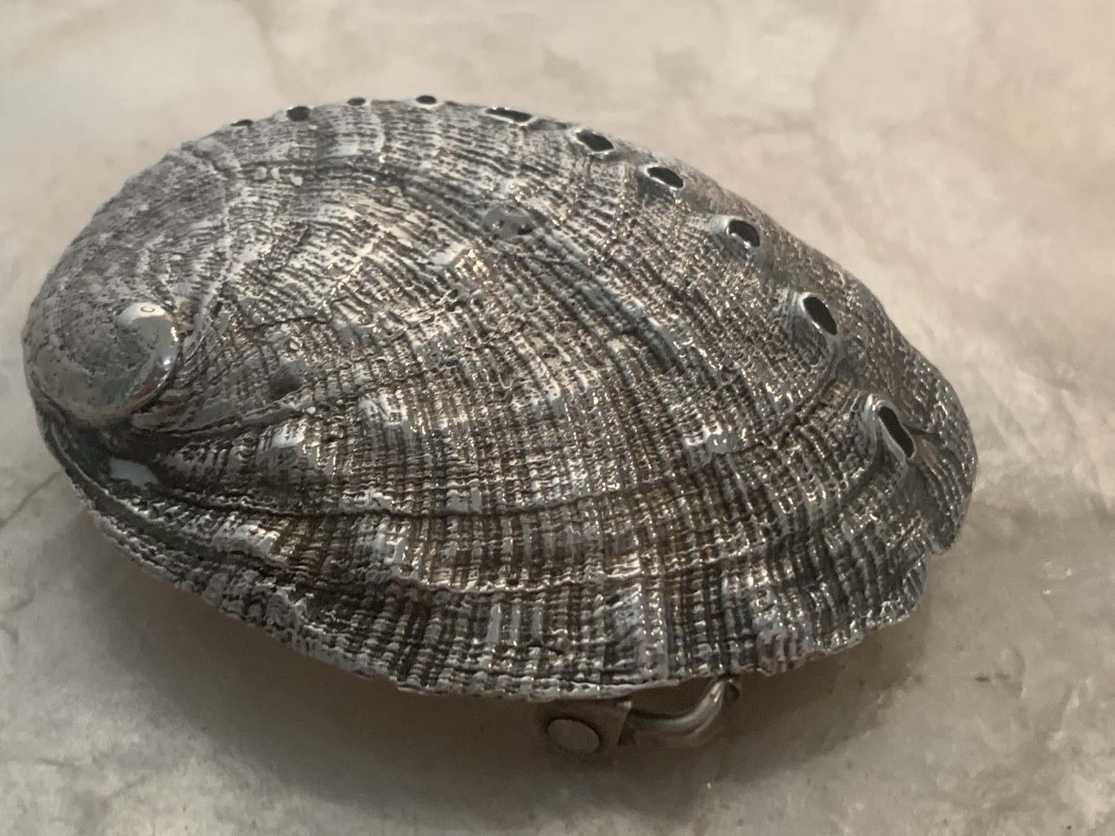 Solid Sterling Silver ABALONE Sea Shell BELT BUCK… - image 3