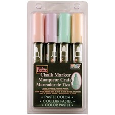 Uchida Bistro Chalk Marker Broad Point Set 4/Pkg-Pastel Yellow, Pink, Green  Ye