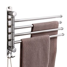 Swivel Towel Rack, 14" Thicken 304 Stainless Steel 4-Arm Adjustable Towel Bar...