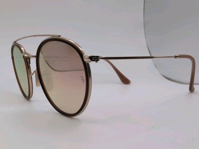 RAY BAN RB3647N 51[]22 145 ORANGE MIRROR BROWN GRADIENT ROUND AVIATOR SUNGLASSES