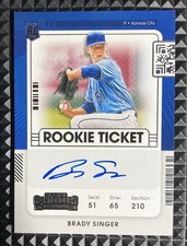 2021 Panini Contenders Brady Singer ROOKIE TICKET RC AUTO #120 Reds Royals