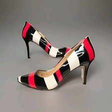 INC International Concepts Zitah Women  s Size 7 M Black/Red/White Pointed Pump