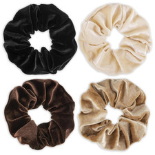 4 Pack Velvet Jumbo Scrunchies for Women Soft Elastic Hair Ties