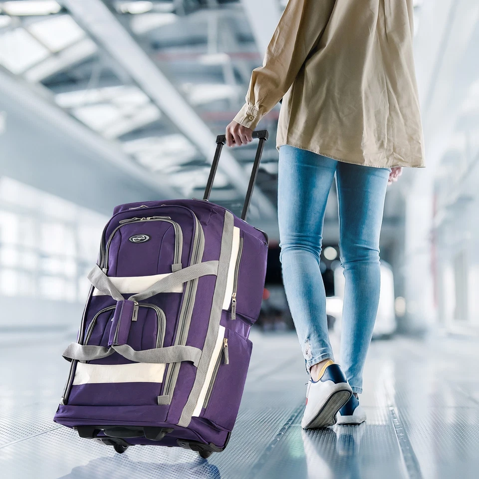 Olympia 29 Inch 8 Pocket U Shape Rolling Duffel Bag with Handle (Open Box) - Image 3 of 4