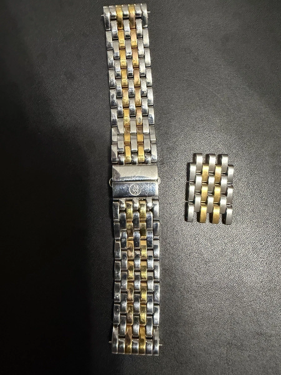 Michele Deco Two-Tone 18K Gold-Plated 7-Link Replacement Watch Bracelet 16mm Deco Seven-Link 18K Gold-Plated Bracelet MS16DM246710  main image 4