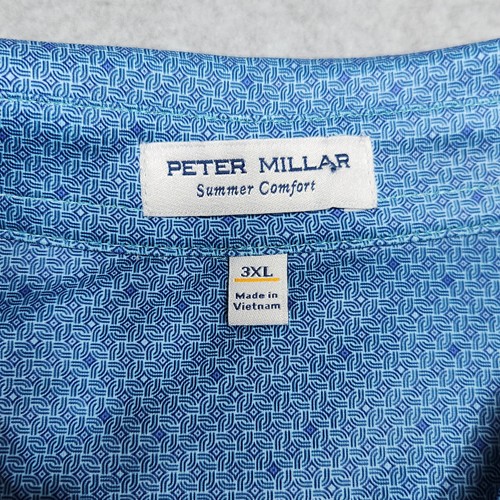 Peter Millar Sommer Comfort Poloshirt 3XL Blau Geometrisch Golf Stretch Active - Bild 4 von 13